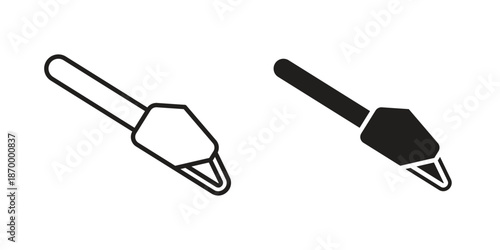 Chainsaw icons for design. Easily editable stroke. Modern flat design.