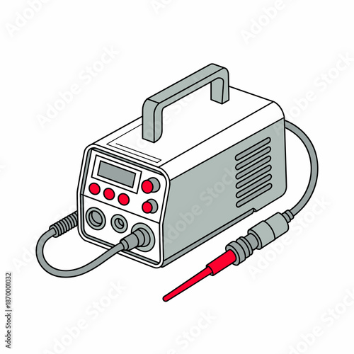 Professional soldering station equipment for electronics repair and precision assembly in manufacturing industrial design engineering illustration for product manuals technical documentation and diy h