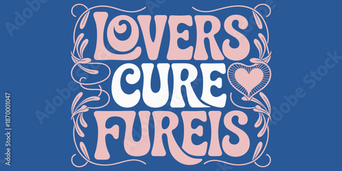 Retro lovers cure fureis vector design with heart graphic element for valentine's day greeting cards and romantic invitations vintage style illustration for love themed events and creative projects on