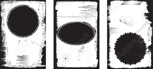 Overlays set, rough edges, scratches for poster design. Rectangular frame template collection . distress texture . Grunge frame borders isolated on the background . Rough edges effect . 