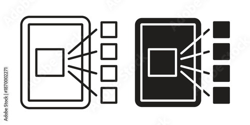 Content curation icons for design. Easily editable stroke. Modern flat design.