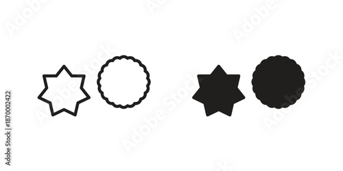 Cookie cutter icons for design. Easily editable stroke. Modern flat design.