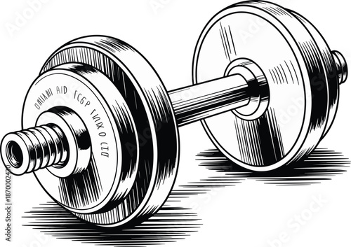 Classic Dumbbell Weightlifting Equipment for Strength Training and Fitness Workouts in Gym Exercise Illustration Strong Muscle Building Active Lifestyle Fitness Motivation Graphic Design Template Spor