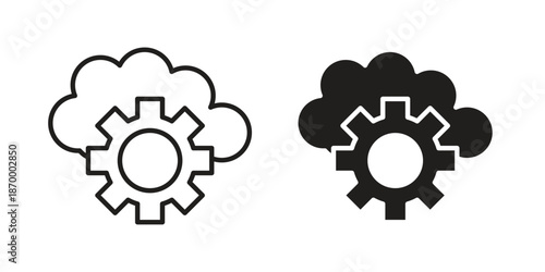 Devops icons for design. Easily editable stroke. Modern flat design.