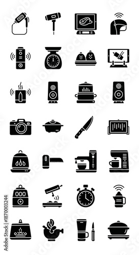 Festive Feast Kitchen Tech Silhouettes for Holiday Cooking. transparent.svg.