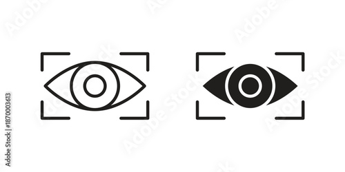 Eye tracking icons for design. Easily editable stroke. Modern flat design.