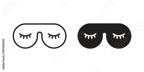 Eye mask icons for design. Easily editable stroke. Modern flat design.
