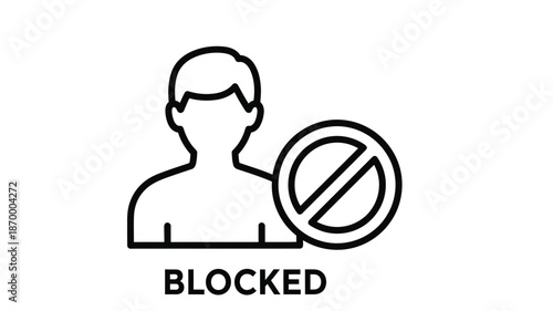 User account restriction indicated by a blocked symbol and the word blocked below