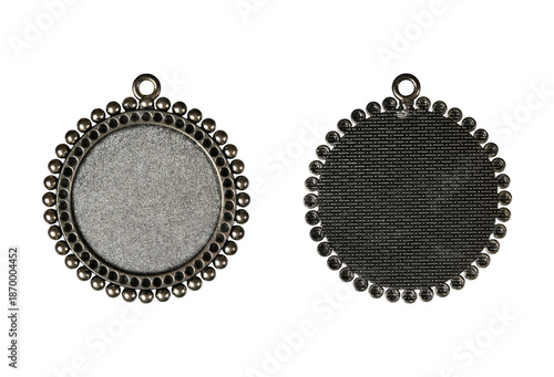 Konstfotografi Decorative vintage metal pendant for jewelry making, isolated on white