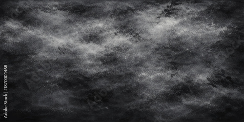 Abstract black and white smoke swirls through a dark stormy sky with fog and cloudscape textures creating a motion backdrop of rain and lightning