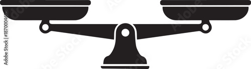balance scale justice legal equality weighing measurement symbol icon silhouette isolated on white background.