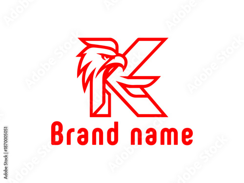 eagle Letter K Mascot Logo Vector