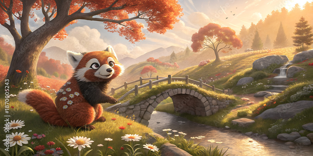 Fototapeta premium Red Panda Autumn Ridge