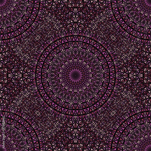 Boho oriental purple mandala mosaic ornament pattern background - abstract kaleidoscope bohemian vector wallpaper design
