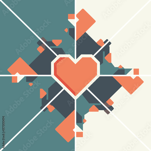 A clean and simple design element featuring a diagonal white line on a teal background, evoking a sense of modernity and minimalism.