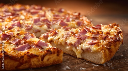 Ham and Cheese Pizza with Evenly Baked Golden Crust