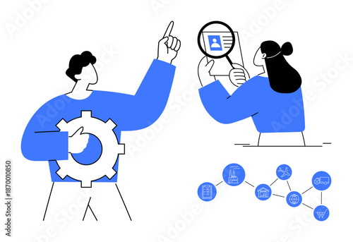 Identity verification. Visual elements secure identity verification for data integrity and system efficiency. Identity verification assists in workflow management, digital security, and network