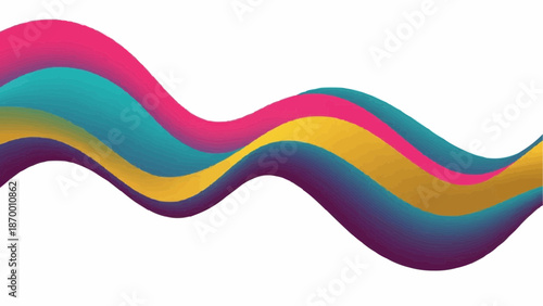 a vibrant and flowing abstract design features undulating waves of pink teal yellow and purple hues against a clean