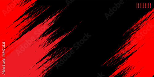 Red and black brush Car sticker wrap pattern banner abstract sporty lines black and red color combination grunge brush modern pattern racing motorsport vector design.