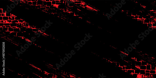 Red and black brush Car sticker wrap pattern banner abstract sporty lines black and red color combination grunge brush. illustration eps 10