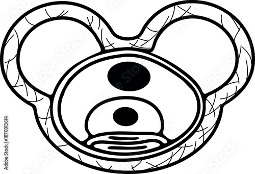 Coloring page with spruce pollen grain on white background