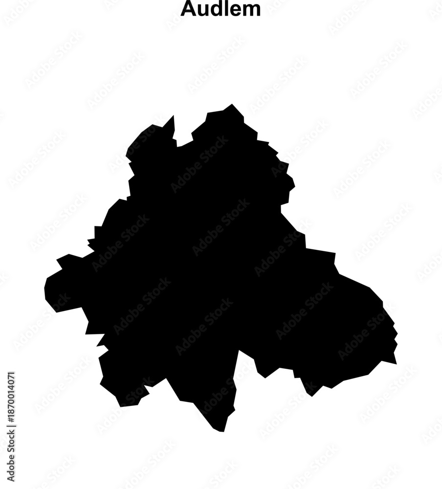 Obraz premium Audlem (England) blank outline map