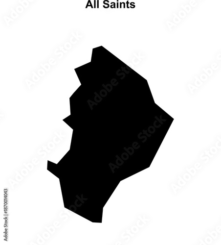 All Saints (England) blank outline map