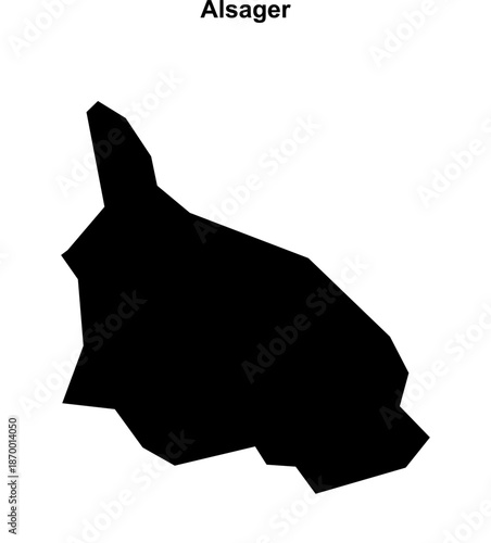 Alsager (England) blank outline map