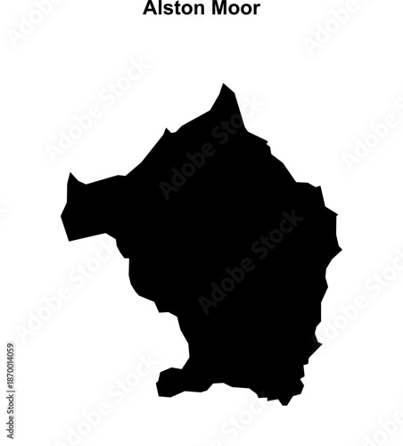 Alston Moor (England) blank outline map