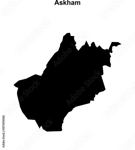 Askham (England) blank outline map