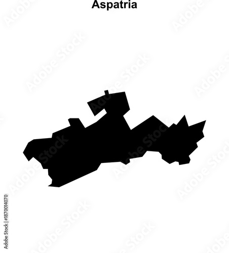 Aspatria (England) blank outline map