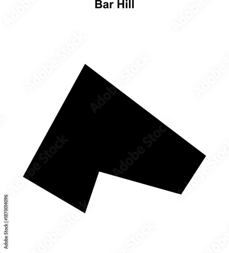 Bar Hill (England) blank outline map