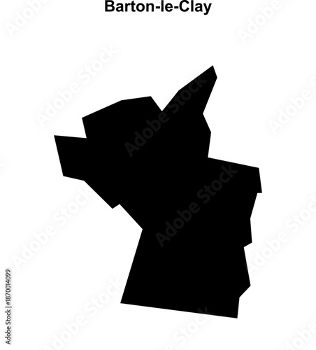 Barton-le-Clay (England) blank outline map