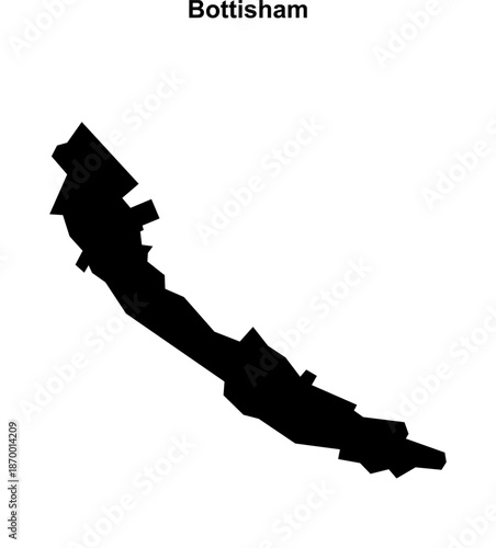 Bottisham (England) blank outline map