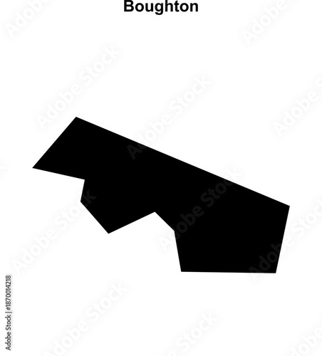 Boughton (England) blank outline map