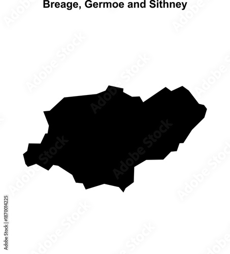 Breage, Germoe and Sithney (England) blank outline map