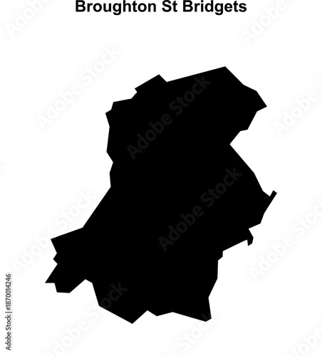 Broughton St Bridgets (England) blank outline map