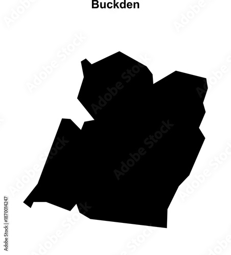 Buckden (England) blank outline map