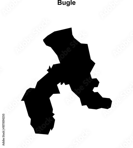 Bugle (England) blank outline map