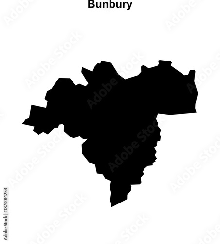 Bunbury (England) blank outline map