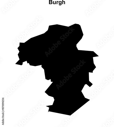 Burgh (England) blank outline map