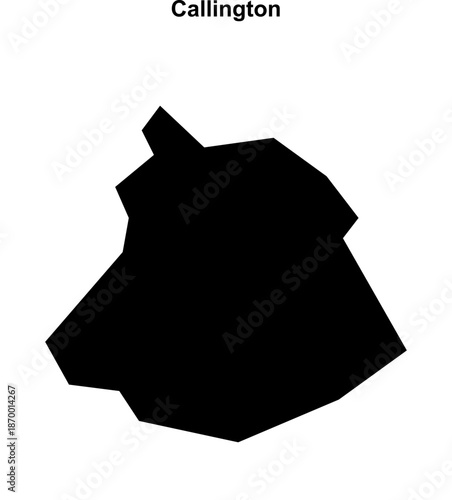 Callington (England) blank outline map