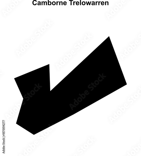 Camborne Trelowarren (England) blank outline map