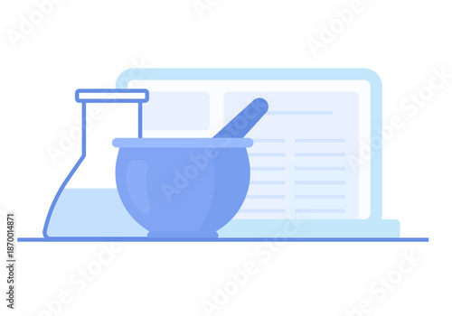 Online receipt, prescription concept, order medicines.