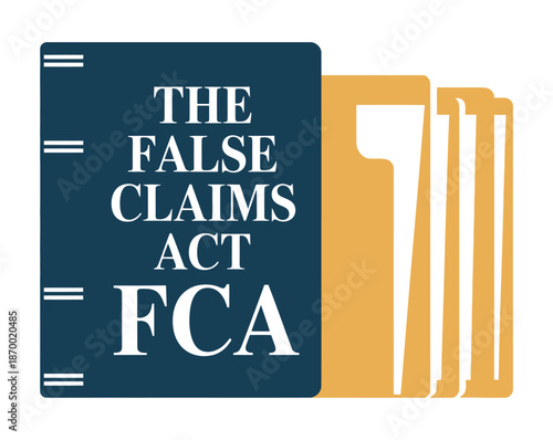 Legal document binder displays the False Claims Act title and acronym.