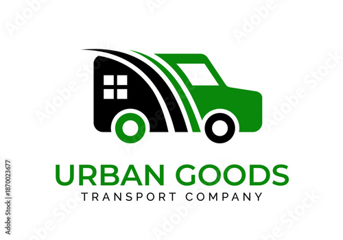 Van Moving Logo Icon for Urban Goods Transport