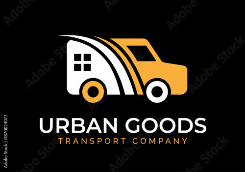 Van Moving Logo Icon for Urban Goods Transport