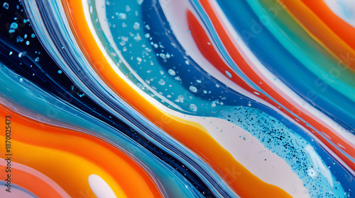 High quality abstract glass texture background with colorful liquid swirls and vibrant pattern for modern design creative artistic backdrop with glossy surface and light refraction effect
