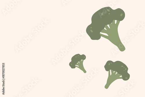 Fresh green broccoli, vector illustration, healthy food, organic vegetables, for banners and web design