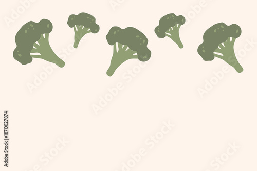 Fresh green broccoli, vector illustration, healthy food, organic vegetables, for banners and web design